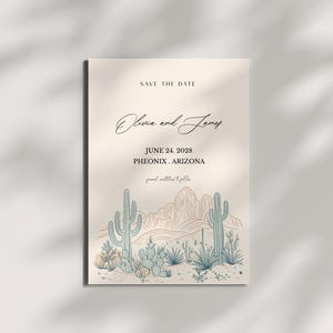 Western Save the Date Einladung Vorlage | Wüste Save the date | Westernhochzeit Save the Date | Bearbeitbar | Sofort Download