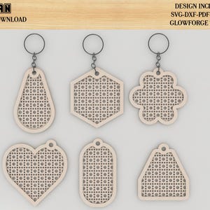 Moderne Rattan Muster Schlüsselanhänger - Perfekt für Lasercutting & Basteln 323