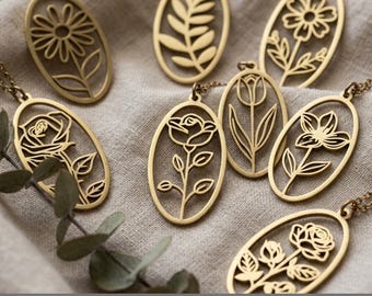 Botanical Earring Templates Floral Oval Pendant Wood Jewelry Patterns Rose Tulip Leaf Cutout Designs