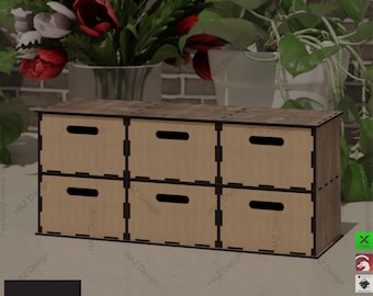 Laser Cut Drawer Organizer Templates - Stackable Storage Box SVG,Modular Drawer System - Laser Cut Files - Desktop Organizer Plans 403