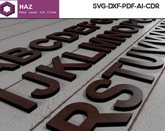 Elegant Laser Cut Alphabet Letters - Multi-Format SVG, DXF, Pdf, Ai, Cdr Files 289