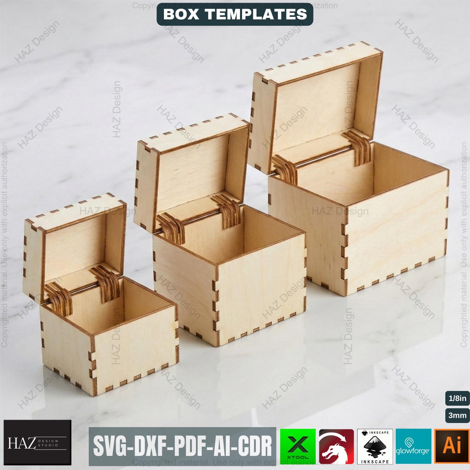 Wooden Box Laser Cut Pattern Bundle Hinged Keepsake Jewelry Box 523 - Etsy