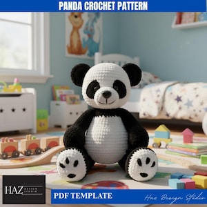 Patron panda au crochet Amigurumi - Tutoriel PDF mignon avec un panda - Guide DIY du panda au crochet 237
