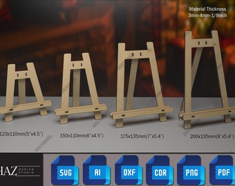 Wood Easel Stand SVG Files - Idéal pour la découpe laser et le travail du bois SVG DXF Ai Cdr Pdf 187