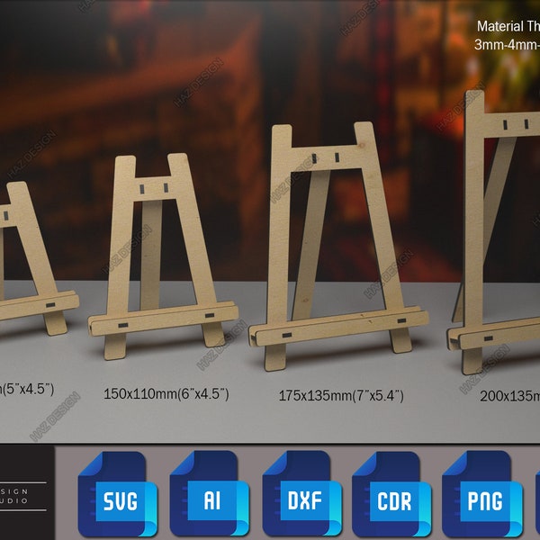 Wood Easel Stand SVG Files - Ideal for Laser Cutting and Woodworking SVG DXF Ai Cdr Pdf 187