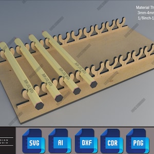 Laser Ready Pencil Jig Template - Jig for Pens - Laser Cut Template SVG DXF PDF Ai 185