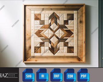 Advanced Barn Quilt SVG Collection for Precision Laser Cutting - Downloadable Woodworking Files 204