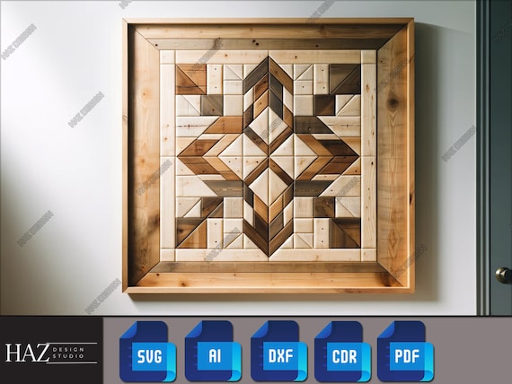 Advanced Barn Quilt SVG Collection for Precision Laser Cutting - Downloadable Woodworking Files 204