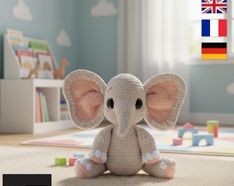 Crochet Elephant Amigurumi Pattern - Cute Elephant Toy PDF Tutorial - DIY Crochet Animal Guide 311
