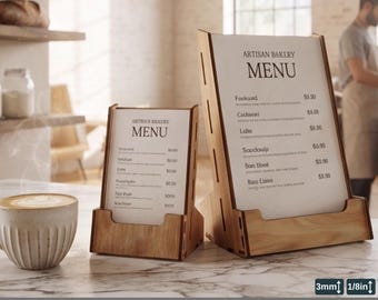 Laser Cut Menu Stand SVG Plywood Brochure Holder Template US Letter Size