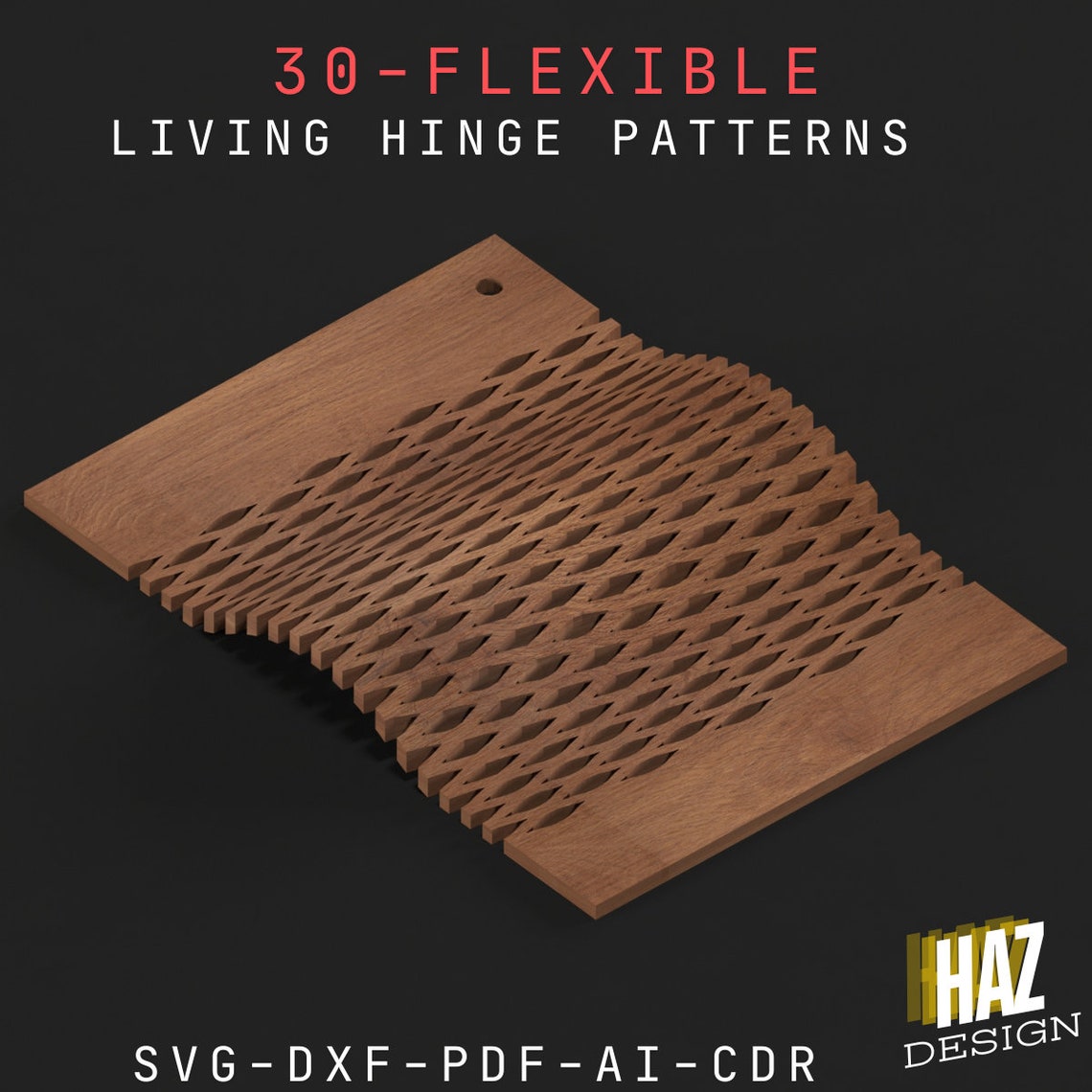 Super Flexible Living Hinge / Flexing Laser Cut Files / Plywood Bending ...