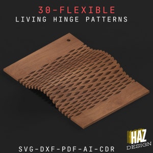Superflexibel levend scharnier / buigen lasergesneden bestanden / multiplex buigpatronen SVG DXF Ai CDR 089