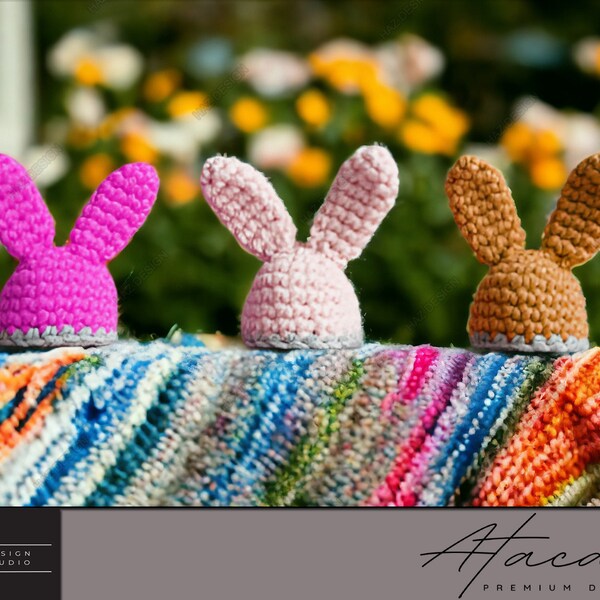 Spring Bunny Egg Cozy Crochet Pattern - Digital PDF, Easter Egg Covers with Rabbit Ears, Festive Table Decor 262