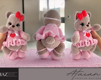 Teddy Bear Crochet Pattern PDF, Amigurumi Teddy Tutorial, Easy Plush Toy Pattern, DIY Stuffed Bear Guide for Beginners 303