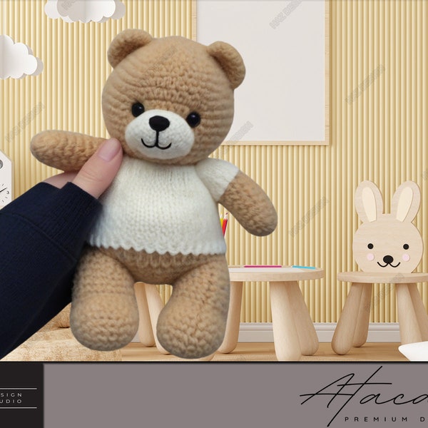 Teddy Bear Crochet Pattern PDF – Amigurumi Toy Guide with Full Instructions for Handmade Bear Design 240