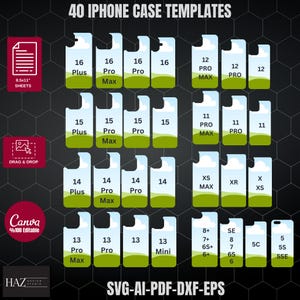 40 iPhone Case Vorlagen: Bearbeitbare Canva, SVG, AI, Pdf! Sublimieren Sie Ihren Stil, iPhone Case Template Bundle 100% Canva bearbeitbar, Alle Dateien 406