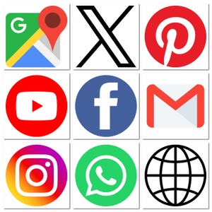 Social Media Icons Bundle Facebook, Instagram, Pinterest, Whatsapp ...