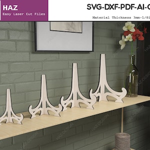 Easel Stands Plate Holders / Dish Display Stand / Easels For Display SVG DXF CDR Ai 074