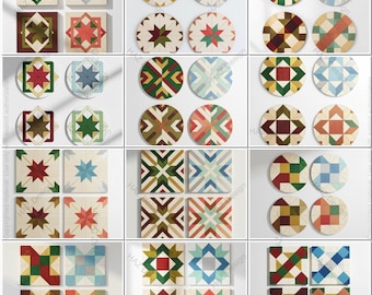Intricate Geometric Quilt Block Patterns, Digital Download for Laser Cutting, Barn Quilt DIY Project Files, Modern Mosaic Art 489