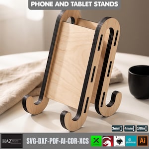 Phone Display Stand SVG, Tablet Holder, DIY Frame Holder Design, Laser Cut Template,