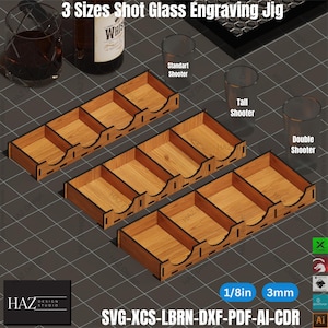 Round Shot Glass Engraving Jig | xTool & Fiber Laser | 3 Sizes Included | Laser Template | Easy Alignment,Shot Glass Laser Jig SVG 399