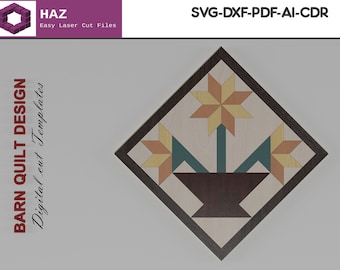 Laser Cut Barn Quilt Pattern - Perfect for DIY Farmhouse Style Projects 020