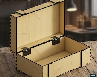 Box Vorlage - Laser Cut Case - Erstellen Sie Ihre eigenen Aufbewahrungsboxen aus Holz mit Präzision 326