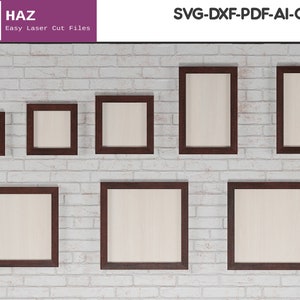 45 graden hoek gesneden houten frames / verschillende maten fotolijst SVG DXF CDR Ai-bestanden 028 afbeelding 1