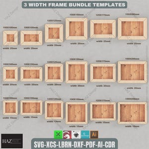 45 Degree Angle Cut Wood Frames / Different Sizes Picture Frame  SVG DXF CDR Ai files 028