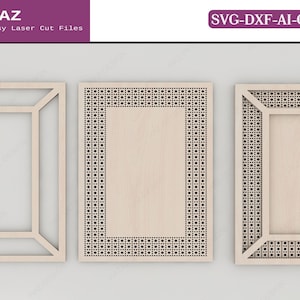Boho Rattan Fotorahmen Laser Cut Dateien - DIY Laser Cut Bilderrahmen für Wohnkultur 129