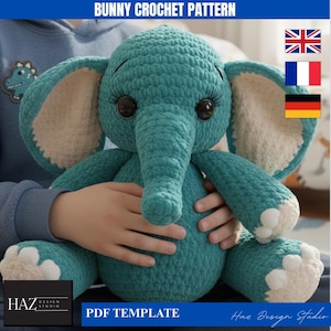 Cute Elephant Crochet Pattern PDF – Beginner-Friendly Amigurumi Toy Tutorial 322