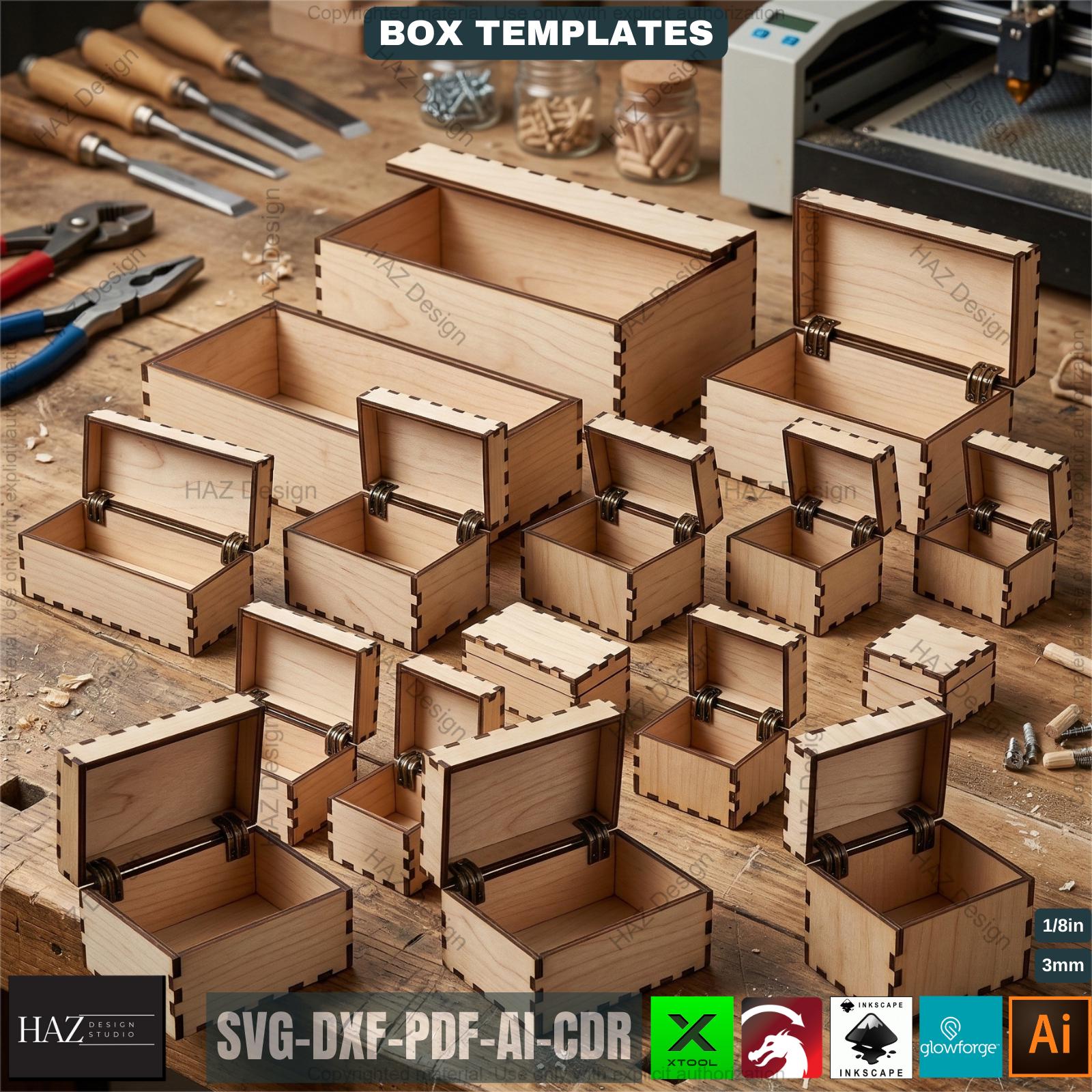 Wooden Box Laser Cut Pattern Bundle Hinged Keepsake Jewelry Box 523 - Etsy
