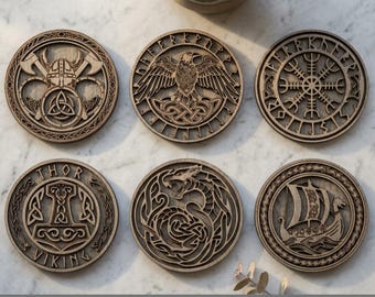 24 Viking Celtic Knot Coaster Laser Cut Patterns Bundle Norse Mythology Wood 561