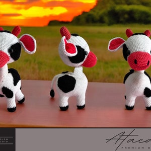 Adorable Cow Amigurumi Pattern PDF - Crochet Toy Cow Guide, Farm Animal Pattern, Cute Cow Doll, Beginner-Friendly Crochet Project 233