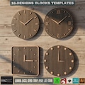Assorted Clock Design Pack, Laser Engraving Templates, DIY Maker Files for Woodcraft, CNC Blueprints 467
