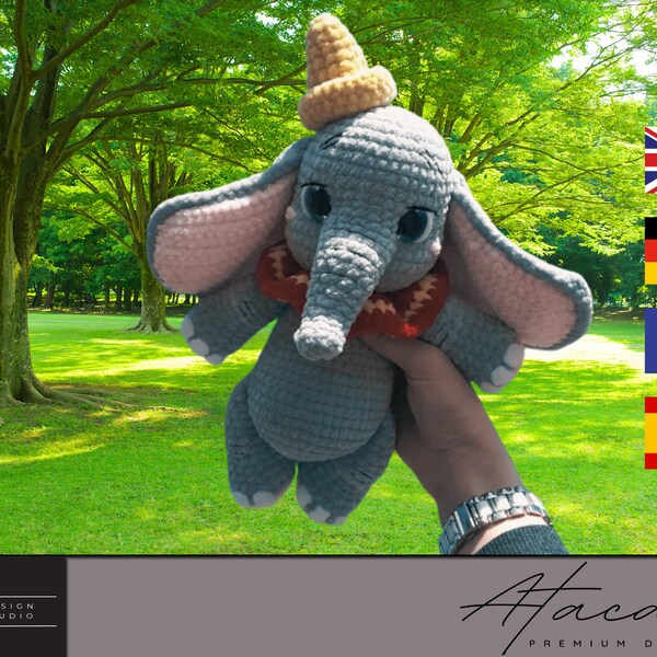 Adorable Crochet Elephant Toy Pattern - Amigurumi PDF Tutorial for Handmade Gift 290
