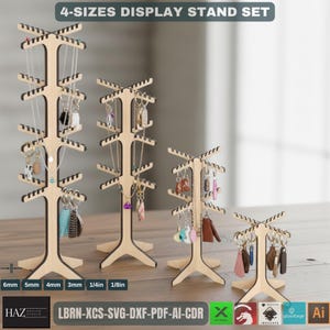 Porte-clés collier découpé au laser présentoir de bijoux - fichiers SVG Dxf Cdr Ai Pdf 191 téléchargement immédiat