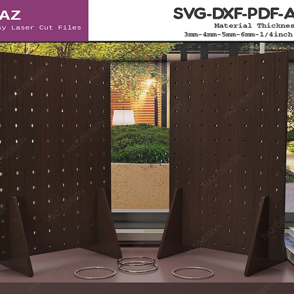 Multipurpose Laser Cut Pegboard Stand - Organizational Tool Files Svg, Dxf, Pdf, Ai, Cdr 286