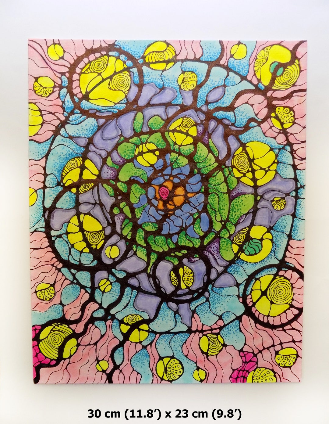 Neurographic Painting Canvas Paiting Art Abstract Wall Decor Bright