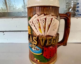 Vintage 1980s Las Vegas souvenir mug