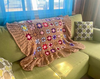 Vintage Hand Crocheted Blanket