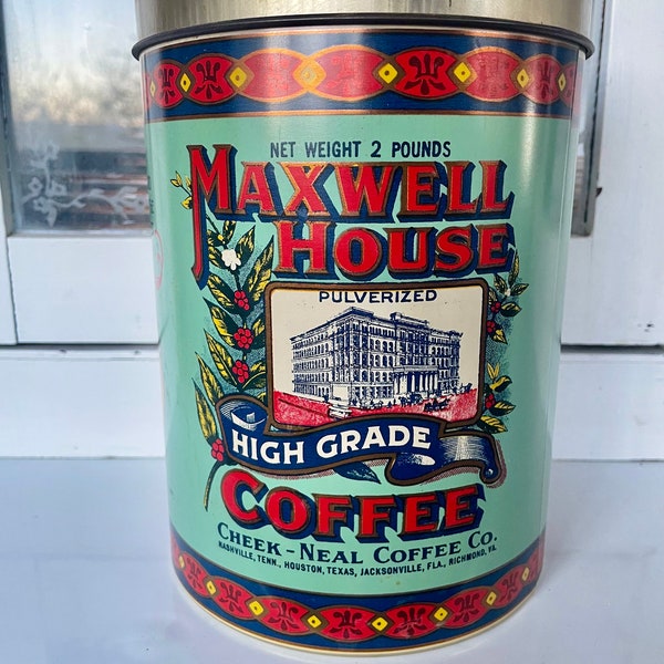 Vintage 1970s Maxwell House Coffee Tin