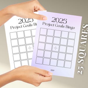 2025 Bingo Card Project Goals, Side Hustle Vision Board, Print and Customise, New Years Resolution Challenge, A4 Print, Instant Download