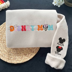 Embroidered Disney Mom Sweatshirt, Minnie Mom Shirt, Custom Disney Mom Crewneck, Happy Mother’s Day Shirt, Disney Mom Gift, Mom Shirt With