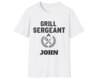 Maglietta/T-shirt personalizzata per papà con griglia per barbecue, design divertente per grigliate in giardino