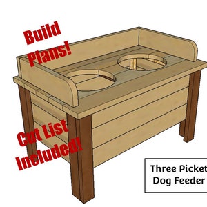 Woodworking Plans for Value Dog Feeder - Fence Picket Build, DIY Dog Feeder Plans, Low Cost/High Profit Woodworking, Cut List & Diagrams