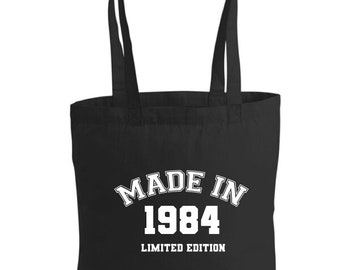Made in 1984 Tote Bag - Personalised with year - Gift