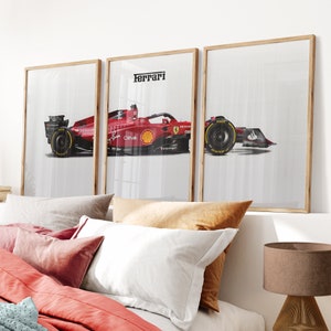 Set of 3 Ferrari F1 Prints | McLaren Posters | Formula 1 | Wall Decor | Racing Art | Sports | Motorsport Gift | Racing Fan | Digital Print