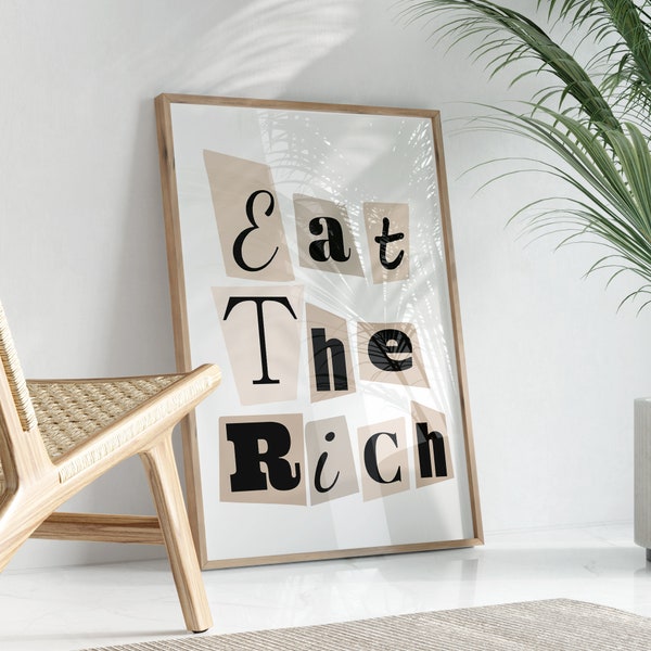 Eat The Rich Leftist Poster, Anti-Capitalism Energy, Wall Art Print, Home Art Poster, Political Decor, Propaganda, Progressive Digital Print