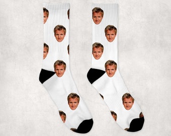 Gordon Ramsay Socks | Celebrity Socks Gift Idea | Socks for Gordon Ramsay Fans | Funny Socks Gift Idea | Custom Socks Gift Idea